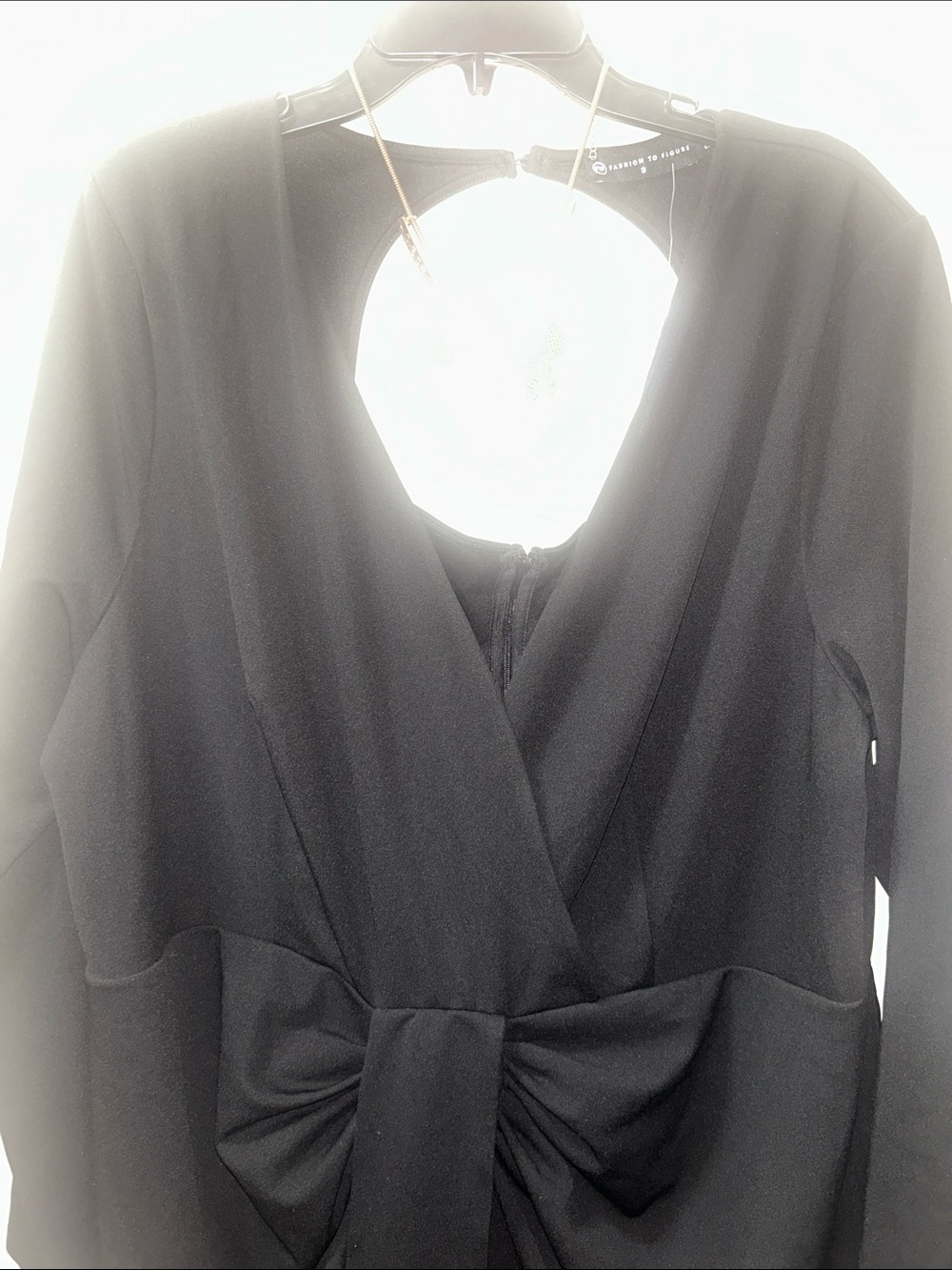 FTF NWT black Draped Knot-Front Women's Dress size 3X - Picture 3 of 6